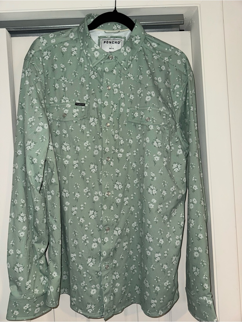 Poncho Slim Fit Western Shirt Large